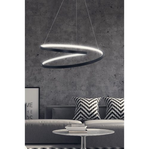 Állítható fekete csillár, alumínium test, 44 x 44 x 13 cm | LED-aljzat, 24-36 Watt, fehér fény 6500K | Modern elegancia otthonra és irodára