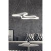 Állítható fehér LED csillár, alumínium ház, 35 x 46 x 2 cm | 0-80 cm Magasság | Modern dizájn, fényes 6500K fény otthoni és irodai használatra