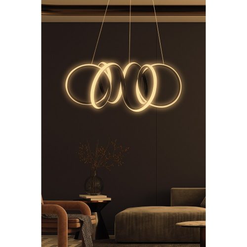 Állítható fekete csillár, alumínium test, 55 x 55 x 20 cm | LED 4000K, sárga fény, 60-80 Watt | Modern design elegáns terekhez