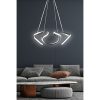 Elegáns fekete csillár, állítható magasság 0-80 cm, 55 x 55 x 20 cm, alumínium ház, LED 6500K, 60-80 Watt | Modern világítás otthoni és irodai használatra