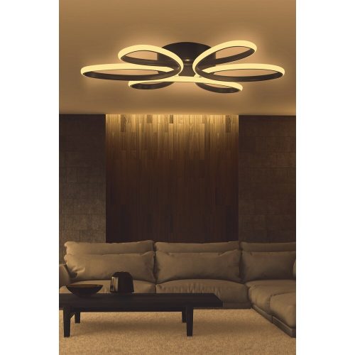 Elegáns fekete csillár, állítható magasságú 0-80 cm, 60 x 60 x 4 cm, alumínium ház, LED 4000K, 60-80W | Modern világítás otthoni és irodai használatra