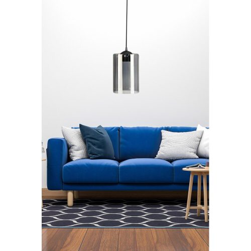 Elegáns füstszínű csillár, üvegtest és sapka, 60 cm magas, Ø10 cm sapka, E27 foglalat, IP21 besorolású | Tökéletes modern lakóterekbe és étkezőkbe
