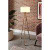 Elegáns állólámpa kézműves papír testtel, krémszínű és barna, 138 cm magas | 40 cm átmérőjű PVC sapka | E27 aljzat, max 40W | Stílusos világítás otthoni dekorációhoz