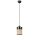 Elegáns rattan csillár, állítható magasság 70 cm, fém test natúr rattan sapkával, E27 foglalat, 14 cm átmérő, stílusos fekete felület modern terekbe