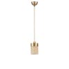 Elegáns rattan és arany csillár, állítható magasság 70 cm, antik bevonatú fém, 14 cm átmérőjű sapka, E27 foglalat, tökéletes modern terekbe és étkezőkbe