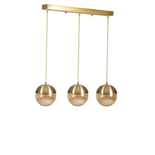 Elegáns arany csillár, állítható magasságú, fém test antik bevonattal, 15 cm-es sapka átmérő, 55 cm alaplap | E27 aljzat, max 40W | Modern terekbe tökéletes