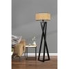 Elegáns fekete állólámpa, 150 cm magas, fa ház és fém alkatrészek, 45 cm ernyő, E27 aljzat, be-/kikapcsoló | Tökéletes modern lakóterekbe