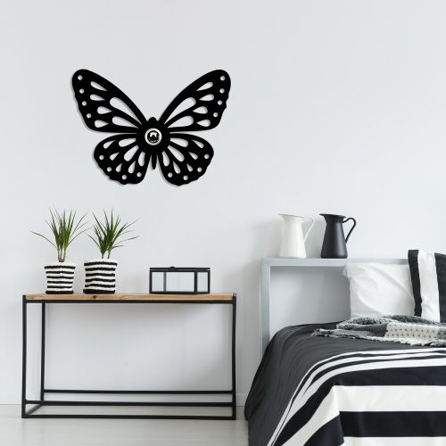 Modern fekete fali lámpa, MDF ház, 52 x 12 x 38 cm, E27 aljzat max. 40 W, IP20, dugaszolható, stílusos kialakítás gyerekeknek és a természet szerelmeseinek, lézerrel vágott felület