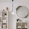 Elegáns fekete csillár, állítható magasságú 70-100 cm, fém ház üvegkupakkal, Ø15 cm, E27 aljzat, tökéletes a modern lakberendezéshez, IP20