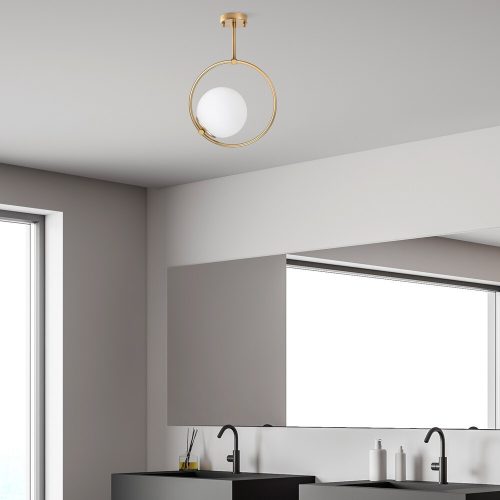 Elegáns arany csillár, fém test, 26 x 15 x 39 cm | E27 aljzat, max 40W | Nem állítható magasságú, stílusos világítás otthoni és irodai dekorációhoz