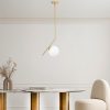 Elegáns arany csillár, fém test, 76 cm magas, 15 cm üvegkupak, Ø10 cm alaplap, E27 aljzat (max. 40 W), stílusos világítás modern terekbe