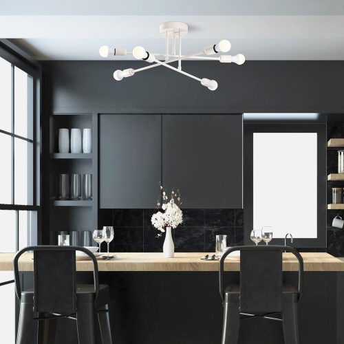 Elegáns krémcsillár, vastest, 64 x 64 cm, magasság 30 cm, E27 Max 40W | Beállítási utasításokat tartalmaz | Stílusos világítás modern terekbe