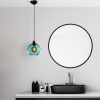 Elegáns kék csillár, állítható magasság 40-120 cm, fém test, Ø20 cm sapka, Ø14 talp, 1 x E27 aljzat, tökéletes modern terekbe, IP20 besorolás