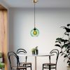 Elegáns zöld csillár, állítható magasság 40-120 cm, fém test, Ø20 cm sapka, Ø14 talp, 90 cm kábel, E27 aljzat, tökéletes modern terekbe