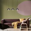 Skandináv csillár, fekete fém test, 74 cm átmérő, 108 cm magasság, állítható, 3 x E27 Max 40W | Elegáns világítás modern terekbe