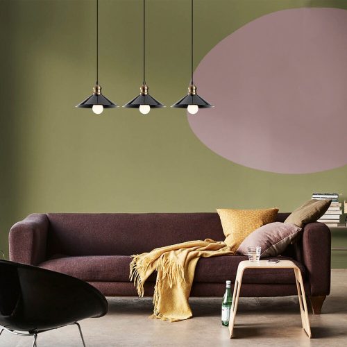Skandináv csillár, fekete fém test, 74 cm átmérő, 108 cm magasság, állítható, 3 x E27 Max 40W | Elegáns világítás modern terekbe