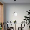 Elegáns fekete csillár, fém test, állítható magasság 75-115 cm, Ø25 cm sapka, 1 x G9 aljzat, modern design otthonra és irodára | IP20 besorolású
