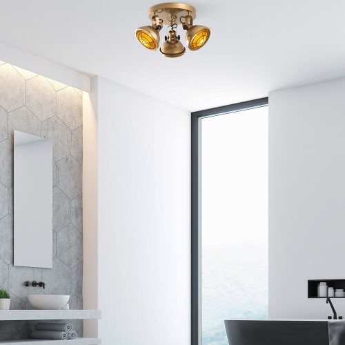 Elegáns arany csillár, fém test, 45 cm átmérő, nem állítható magasság, 3 x E14 foglalat, IP20 | Tökéletes modern lakóterekbe és étkezőkbe