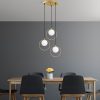 Elegáns arany csillár, állítható magasság 30-115 cm, fém test, 47 x 47 x 115 cm, 3 x E27 aljzat, tökéletes modern lakóterekbe, IP20 besorolás