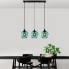Elegáns kék csillár, állítható magasságú 40-120 cm, fém test, 70 x 20 x 120 cm | 3 x E27 aljzat, IP20 | Tökéletes modern lakóterekbe