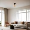 Elegáns fekete-borostyán csillár, fém test, 15 cm átmérő, 20 cm magasság, E27 aljzat Max 40W, IP20 | Tökéletes modern lakberendezéshez és világításhoz
