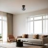 Elegáns fémcsillár, fekete és füstölő, 15 cm átmérő, 20 cm magasság | E27 aljzat, max 40W, IP20 | Tökéletes modern lakberendezéshez és világításhoz