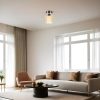Stílusos csillár fém testtel és üvegsapkával, 15 cm átmérő, 20 cm magasság | E27 aljzat, max 40 W, matt króm és borostyánsárga bevonat | Elegáns otthoni világítás