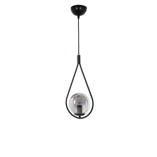 Ipari skandináv csillár, 70 cm Magasság, 20 cm Átmérő | 100% fém, fekete felület, E27 aljzat, max 40 W | Stílusos világítás modern terekbe