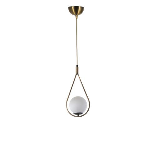 Glam skandináv csillár, 70 cm Magasság, 20 cm Átmérő | 100% fém, E27 foglalat, fehér és réz | Elegáns világítás modern terekbe
