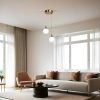 Elegáns fémcsillár üvegsapkával, 25 cm átmérővel, állítható magassággal 70 cm, E27 foglalattal, fehér és arany kivitelben | Tökéletes modern enteriőrbe