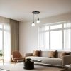 Elegáns fekete-fehér csillár, fém test, állítható magasság 70 cm, 25 cm átmérő, E27 aljzat, Max 40W, IP20 | Modern terekbe tökéletes