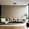 Elegáns fekete és füstölt csillár, fém test, állítható magasság 70 cm, átmérő 25 cm, E27 aljzat max. 40 W, stílusos világítás modern terekbe