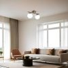 Elegáns csillár fém testtel és üvegsapkával, 15 cm átmérő, 20 cm magasság, 36 cm hosszúság | E27 aljzat, max 40 W, matt króm és fehér bevonat | Stílusos világítás modern terekbe