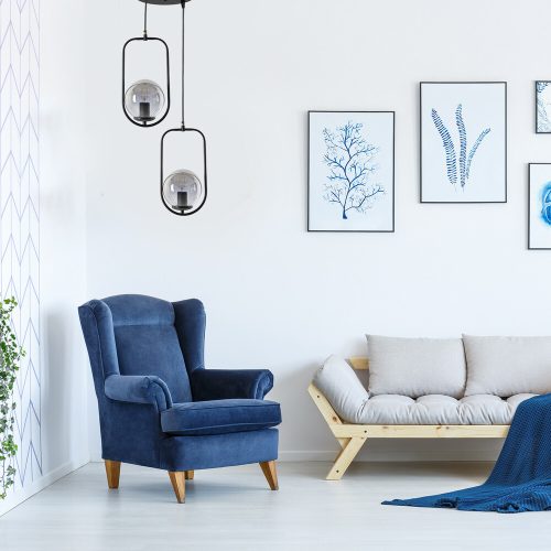 Ipari skandináv csillár, 70 cm Magasság, 25 cm Átmérő | 100% fém, fekete felület, E27 aljzat, max 40 W | Stílusos világítás modern terekbe