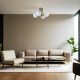 Elegáns fémcsillár üvegsapkával, 40 cm átmérő, 30 cm magasság | E27 aljzat, max 40W | Fehér és arany kivitel | Tökéletes modern enteriőrbe