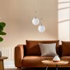 Glam skandináv csillár, 70 cm Magasság, 25 cm Átmérő | 100% fém, E27 foglalat, kemencében szárított festék, bordázott bevonat | Elegáns fehér design modern terekhez