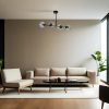 Elegáns fémcsillár, fekete és füstölő, 90 cm hosszú, 15 cm sapka átmérő, E27 aljzat, max 40 W, 220-240 V, stílusos világítás modern terekbe