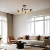Elegáns borostyán-fekete csillár, fém test, 70 cm átmérő, 40 cm magasság | E27 aljzat, max 40W | Stílusos világítás modern terekhez, IP20 besorolású