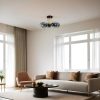 Elegáns fémcsillár, 45 cm átmérő, 30 cm magasság | Fekete és füstölő felület | E27 aljzat, max 40W | Stílusos világítás modern terekbe