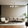 Elegáns arany-fehér csillár, fém test, 90 cm hosszú, 15 cm sapka átmérő, E27 aljzat, max 40W, 220-240V, IP20 | Tökéletes modern enteriőrbe