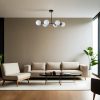 Elegáns fekete-fehér csillár, fém test, 90 cm hosszúság, 65 cm magasság, E27 aljzat, max 40W, IP20 | Tökéletes modern lakóterekbe és étkezőkbe