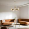 Elegáns borostyán-arany csillár, fém test, 65 cm átmérő, 70 cm magasság, E27 foglalat (max. 40 W), IP20 | Tökéletes modern lakóterekbe és étkezőkbe