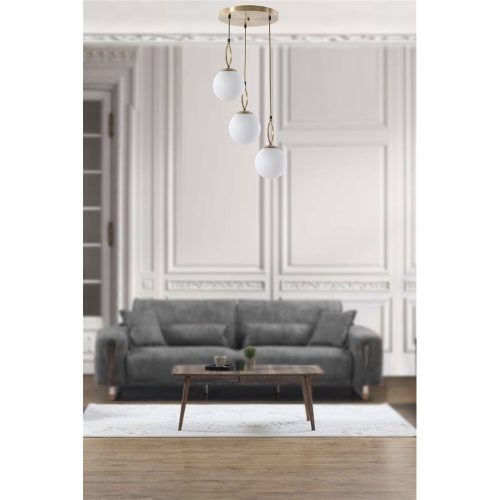 Elegáns skandináv csillár, 70 cm magasság, 30 cm átmérő | 100% fém, E27 foglalat, kemencében szárított festék, bordázott bevonat | Elbűvölő fehér dizájn