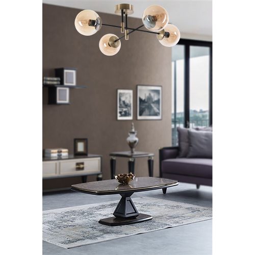 Modern réz csillár, 65 cm átmérő, 35 cm magasság | 100% fém, E27 foglalat, kemencében szárított festék, bordázott bevonat | Glam és skandináv design