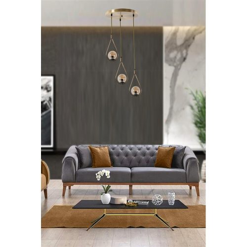 Glam skandináv csillár, 70 cm magasság, 30 cm átmérő | 100% fém, réz bevonat, E27 aljzat, max 40 W | Elegáns világítás modern terekbe