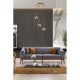 Glam skandináv csillár, 70 cm magasság, 30 cm átmérő | 100% fém, réz bevonat, E27 aljzat, max 40 W | Elegáns világítás modern terekbe