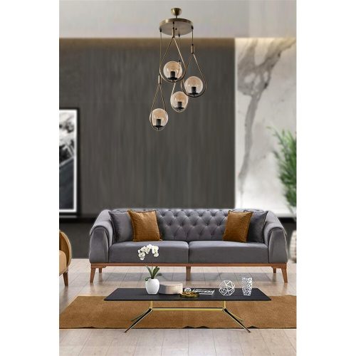 Glam skandináv csillár, 70 cm magasság, 30 cm átmérő | 100% fém, réz bevonat, E27 aljzat, max 40 W | Elegáns világítás modern terekbe