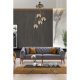 Glam skandináv csillár, 70 cm magasság, 30 cm átmérő | 100% fém, réz bevonat, E27 aljzat, max 40 W | Elegáns világítás modern terekbe