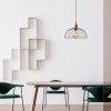 Modern fekete csillár, 40 x 40 cm, magasság 126 cm | Fém ház, állítható magasság, E27 aljzat, elegáns design otthoni és irodai használatra | IP20 besorolású