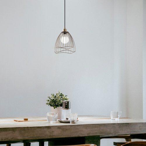 Modern vintage csillár, állítható magasságú 41-121 cm, fém test, 25x25 cm, E27 Max 40W, elegáns design otthoni és irodai használatra, IP20 besorolás
